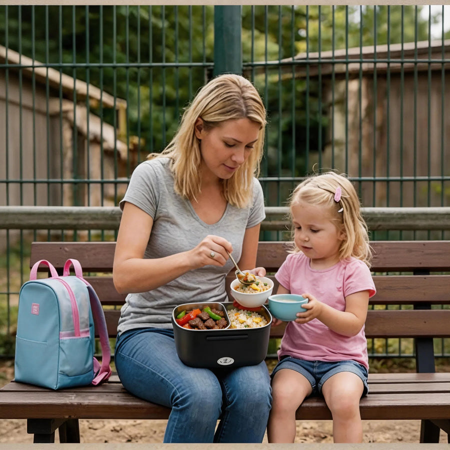 90W Electric Heated Lunch Box 1.5L - Portable Food Warmer for Car, Truck & Office 12V/24V/110V