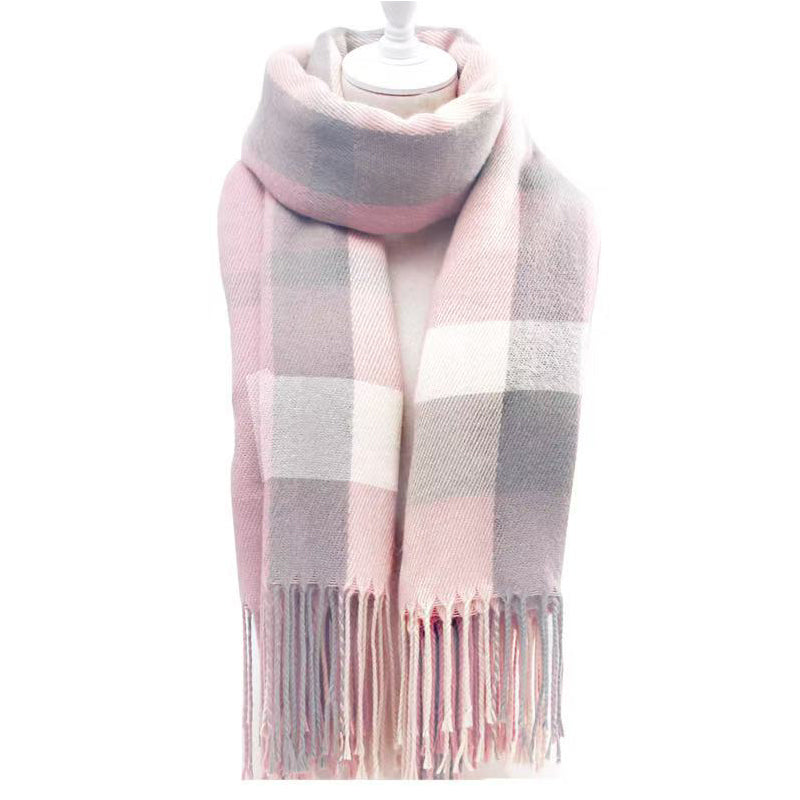 Thick Warm Tassel Winter Scarf Shawl Wrap 180x70cm, Unisex Holiday Gift