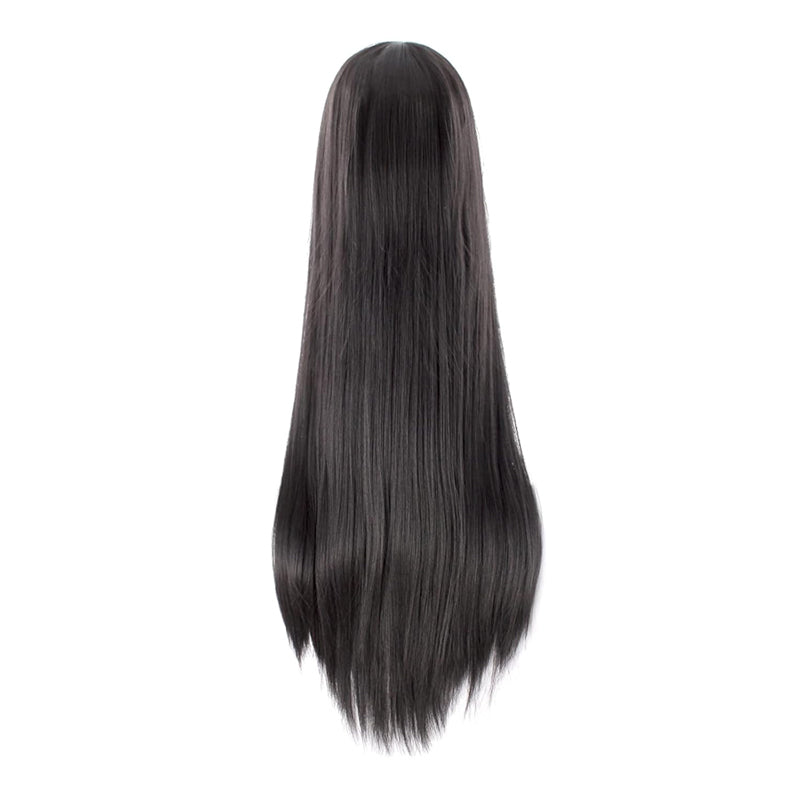 40-Inch Long Straight Black Costume Wig for Women, Heat Resistant Cosplay Wig