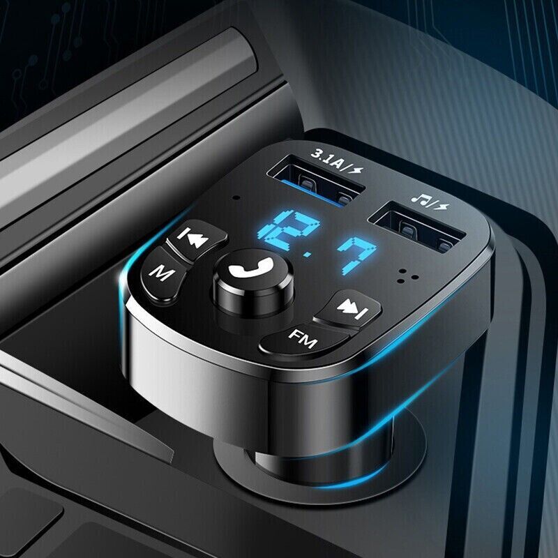 Bluetooth Car FM Transmitter with USB Charger, Hands-Free Calling and MP3 Music Player