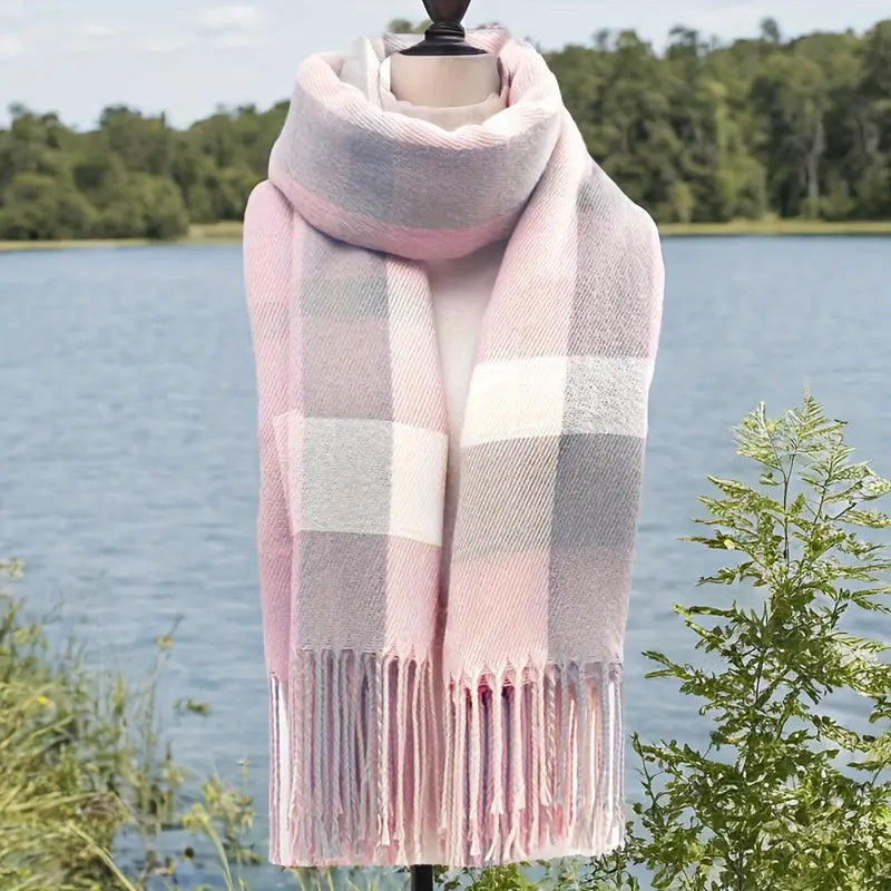 Thick Warm Tassel Winter Scarf Shawl Wrap 180x70cm, Unisex Holiday Gift