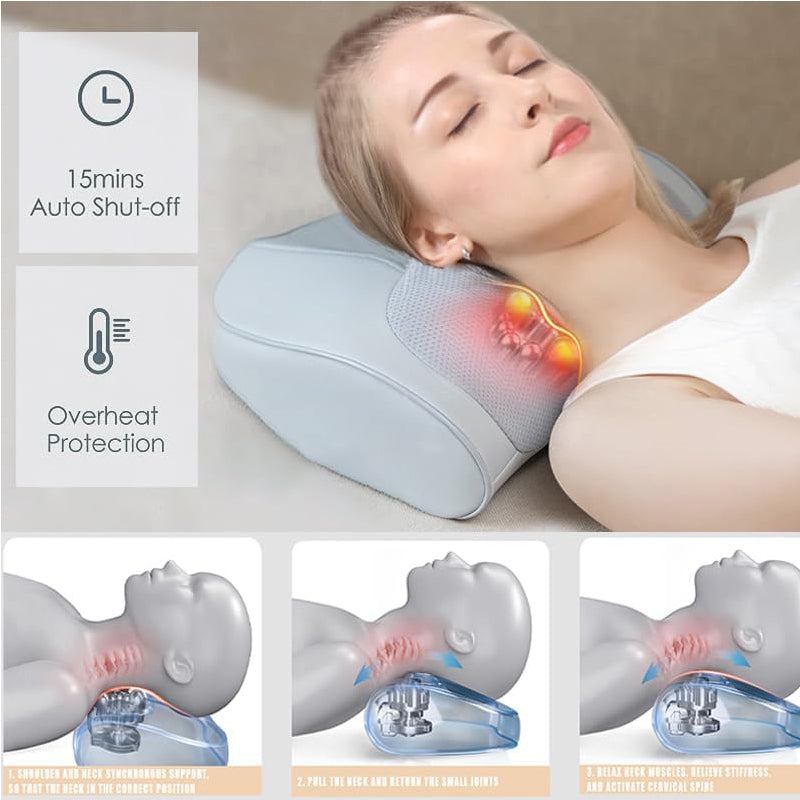 Shiatsu Massage Pillow with Heat - Deep Kneading Massager for Neck, Back, Shoulders & Feet