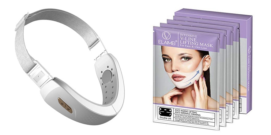 LED Light Therapy V-Face Lifting Massager - Microcurrent Vibration Facial Sculpting Device