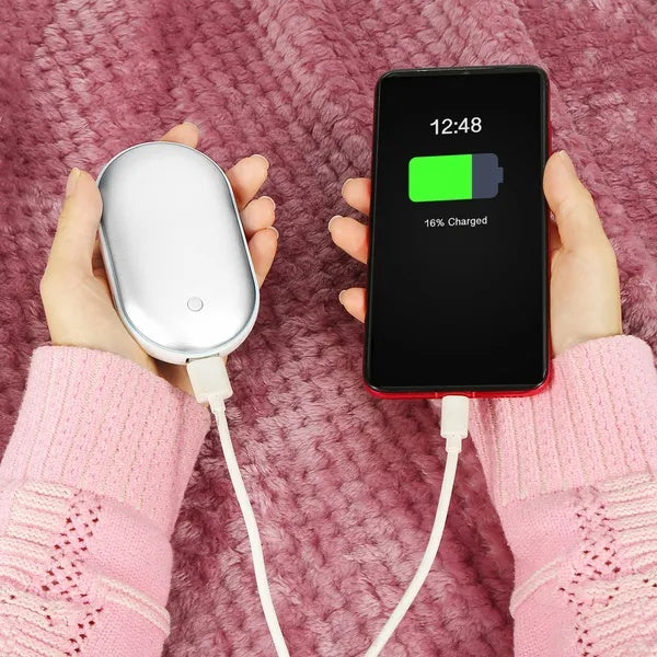 Rechargeable Hand Warmer and 5000mAh Power Bank, Double-Sided Heat with 3 Levels