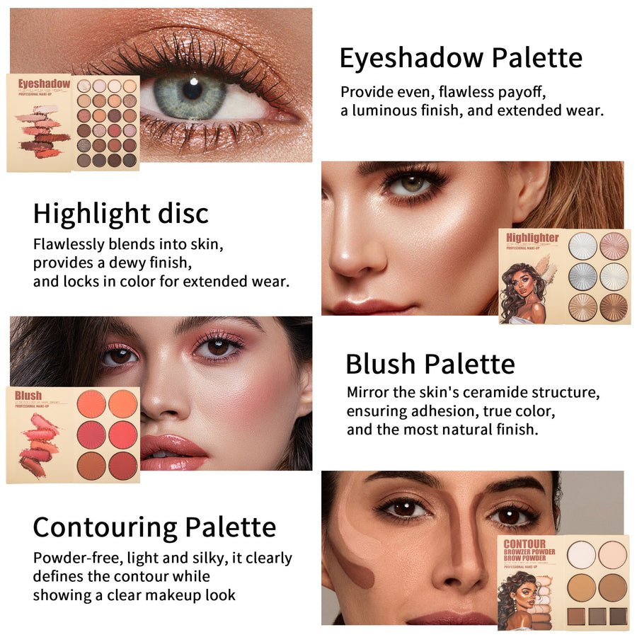 63-Color All-in-One Makeup Palette Kit - Eyeshadow, Blush, Highlighter & Contour