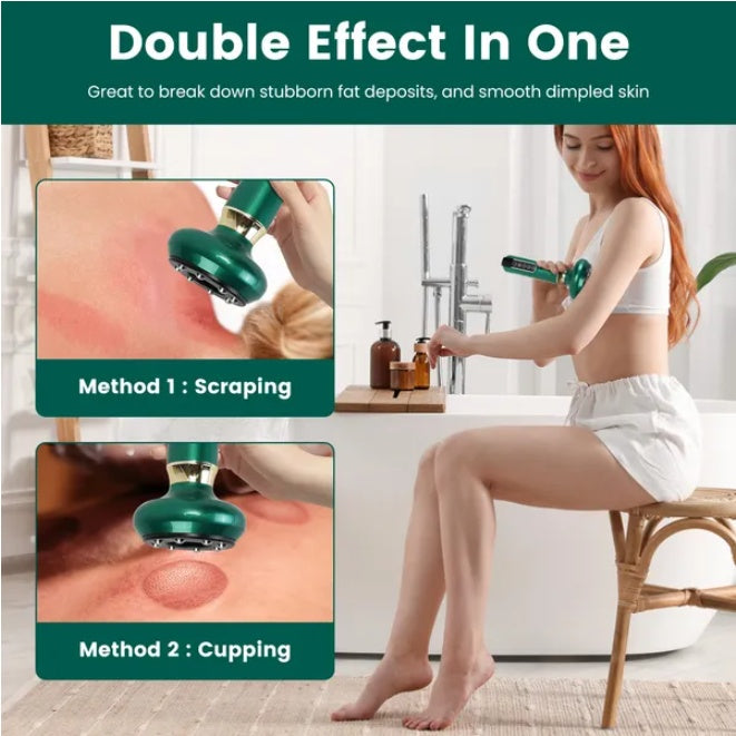 Cordless Electric Vacuum Cupping Massager - Handheld Body Suction Massage Tool