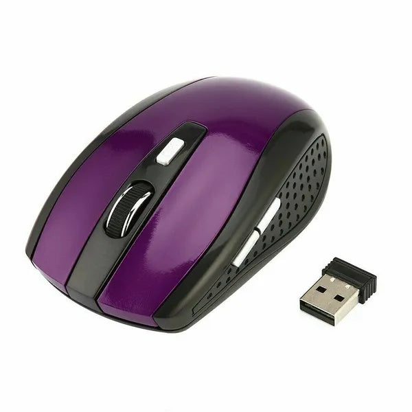 2.4GHz Wireless Optical Mouse with USB Receiver for PC and Laptop, Purple