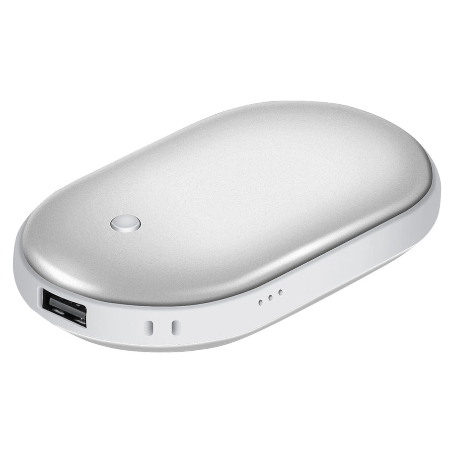 Rechargeable Hand Warmer & 5000mAh Power Bank - Double-Sided Heating, 3 Heat Levels