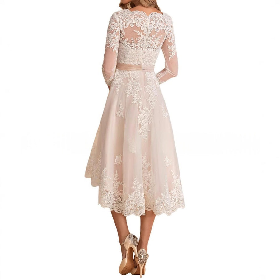 Plus-Size Long Sleeve Bridal Wedding Dress – Summer Women's Fashion