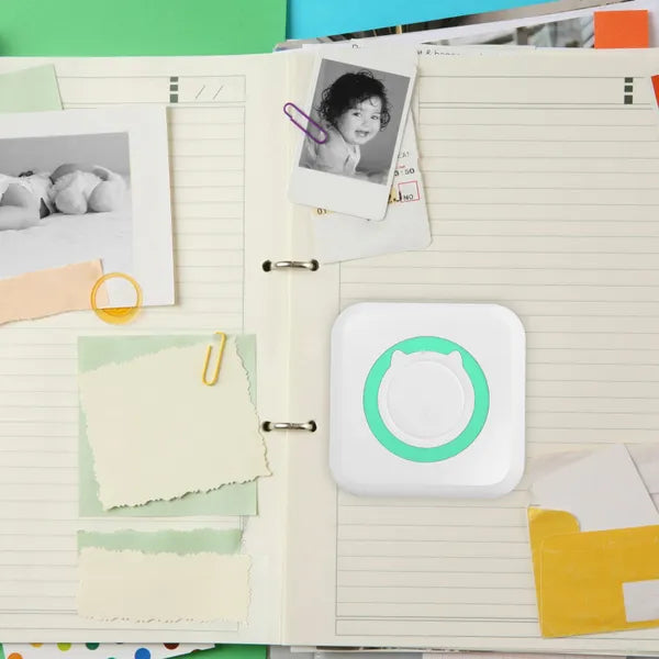 Pocket Mini Thermal Printer - Wireless Inkless Sticker & Photo Printer for Journals, Notes & Labels