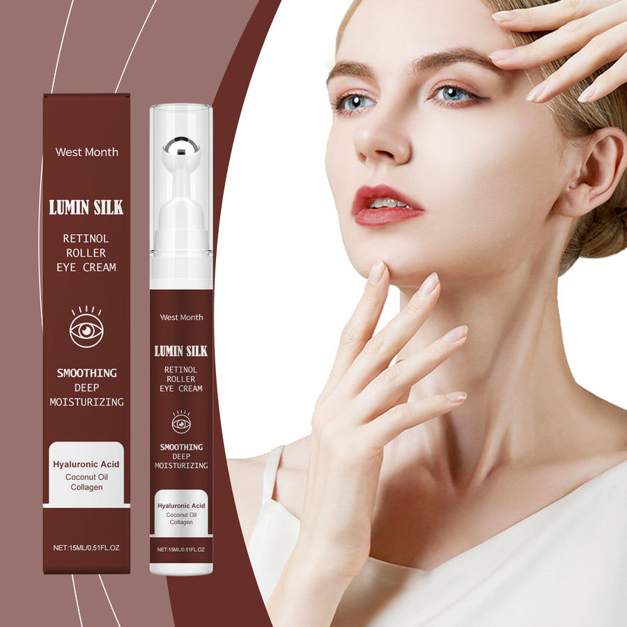 Retinol Firming Eye Cream with Hyaluronic Acid & Massage Roller Ball - Fine Line Care 15ml