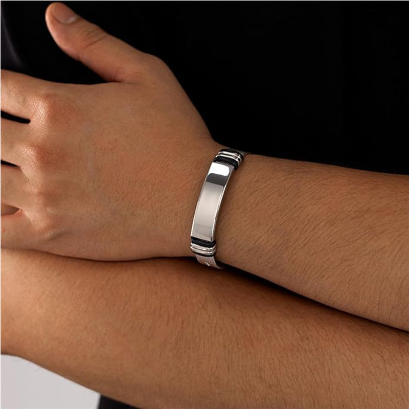 Minimalist Titanium Steel Adjustable Bracelet Tarnish-Free Stackable Cuff