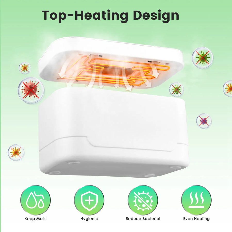 Baby Wipe Warmer with 3 Temperature Settings & Night Light - Large Capacity Type-C Wipes Dispenser