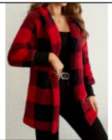 Women's Oversized Plaid Knit Cardigan Sweater