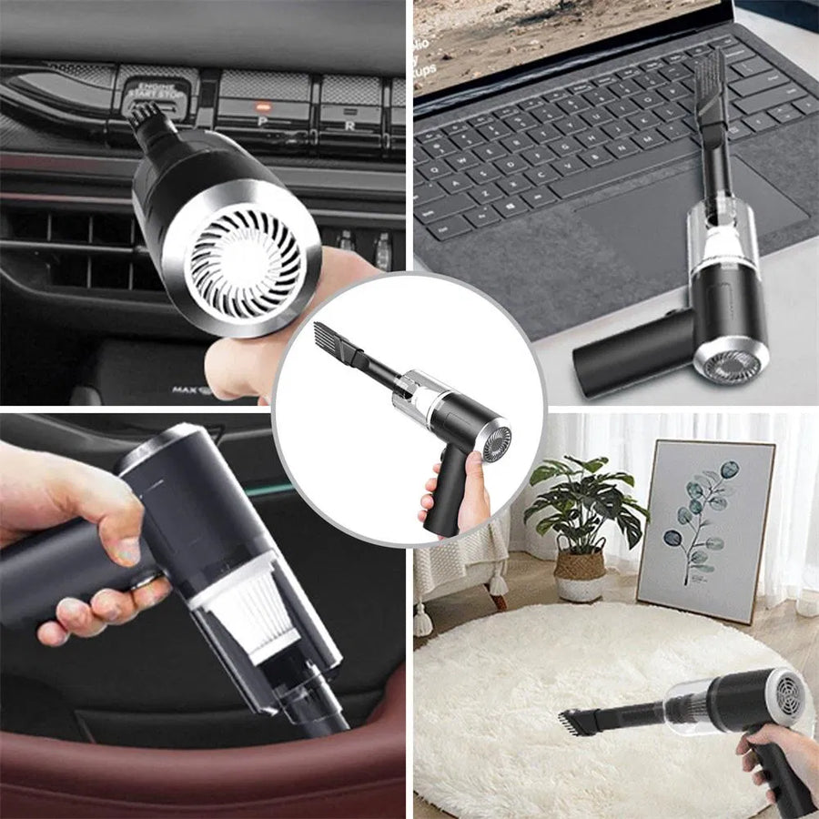 120W Mini Cordless Handheld Vacuum - Portable Rechargeable Wet & Dry Cleaner for Home & Car