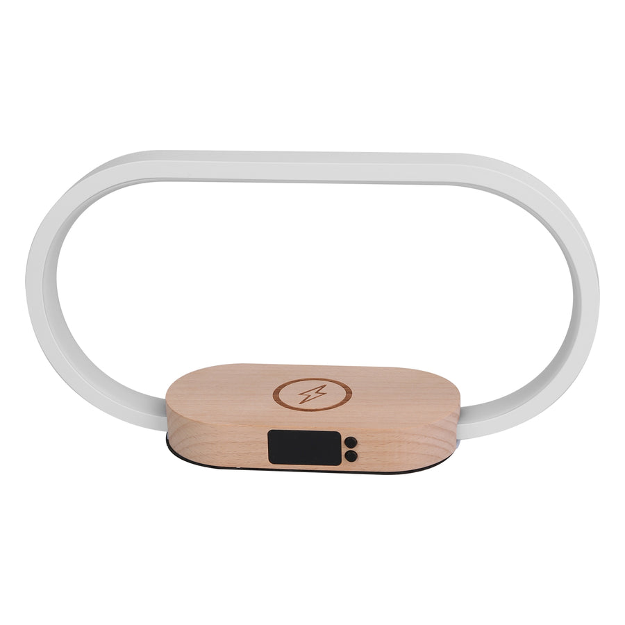 Bedside Touch Lamp with Digital Clock & Wireless Charger - Dimmable LED Nightstand Reading Lamp