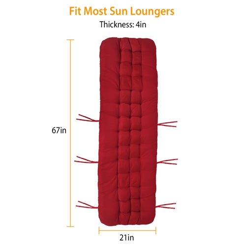 Chaise Lounger Cushion 67x22in & 71x22in – Thick Outdoor & Indoor Pad