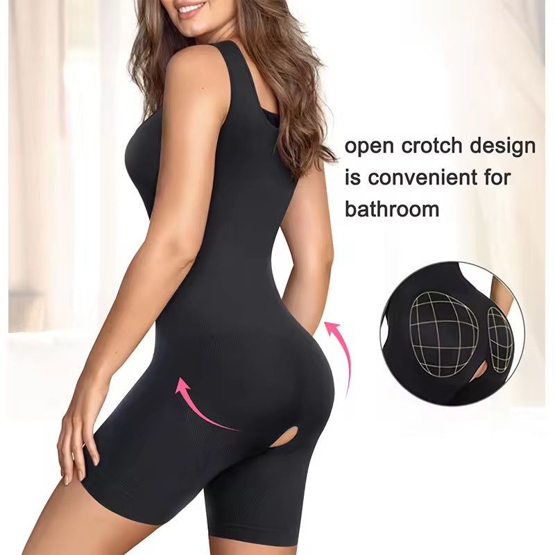 Plus Size Seamless Camisole Shapewear Bodysuit, Tummy Control Body Shaper