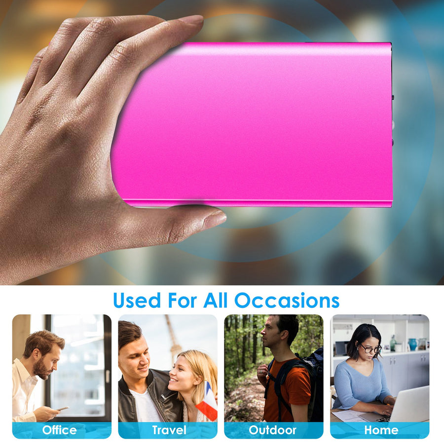 Ultra-Thin 20000mAh Power Bank, Dual USB Portable Phone Charger with LED Flashlight