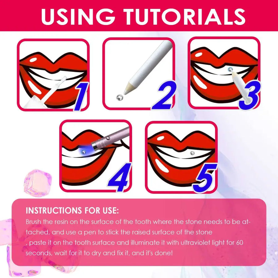 Complete Tooth Gem Kit with Adhesive and Light