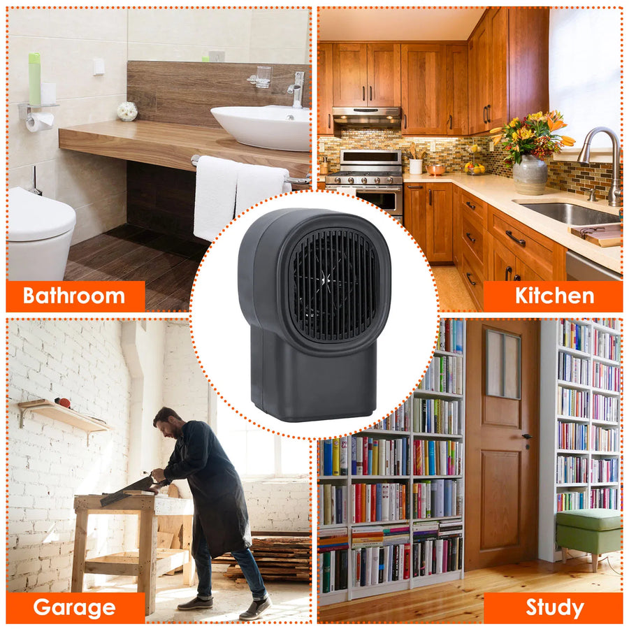 500W Mini Portable Space Heater - Fast Heating Desktop Fan Heater with Overheat Protection
