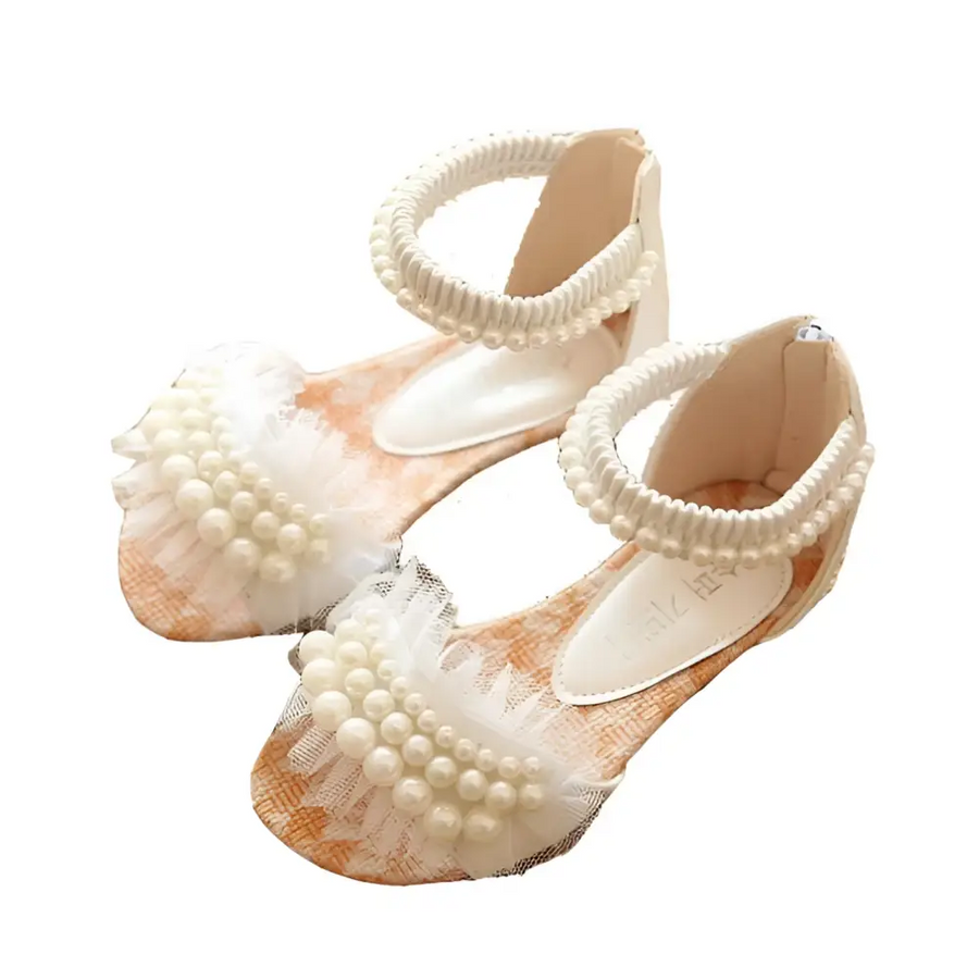 Pink Pearl Mesh Summer Girls Sandals