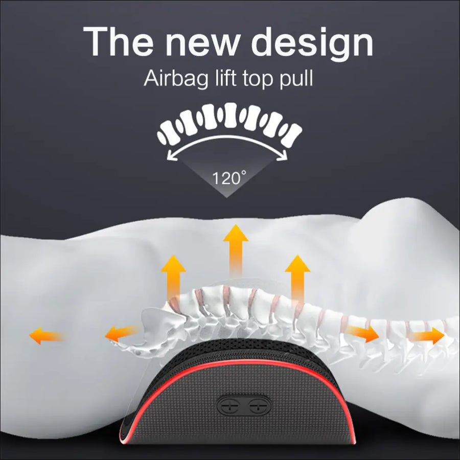 Electric Lumbar Traction Back Massager – Vibration, Heat, Spine Support