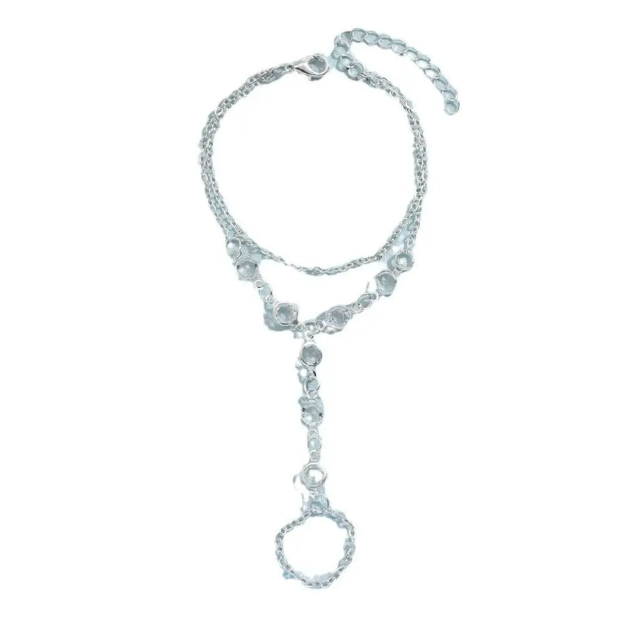 Silver Crystal Fashion Minimalist Bracelet Ring