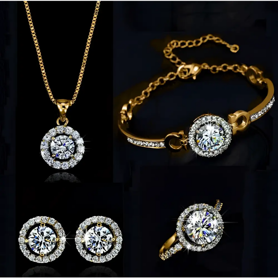 Seturi de Bijuterii cu Diamante din Argint Modă de Lux pentru Femei