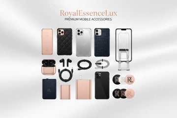 Rose gold iphone case with sleek minimalist design and brushed metal finish from royalessencelux mobile phone collection