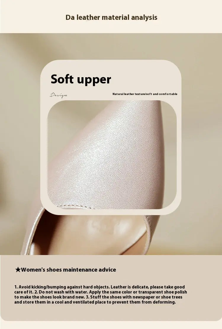 rose gold satin pointed toe high heels with chunky heel featuring a soft upper made of natural leather with a smooth supple texture and comfortable feel