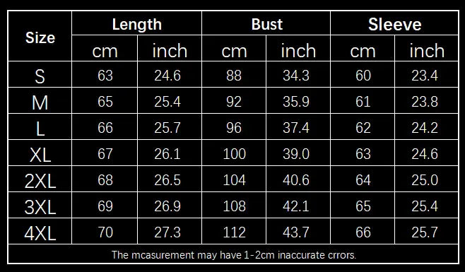 Size chart table displaying measurements in centimeters and inches for beige turtleneck pullover sweater with ribbed cuffs in sizes s through 4xl for pullover sweater fashion and sweater fashion solid.