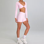 Pink Long Sleeve Shorts / L