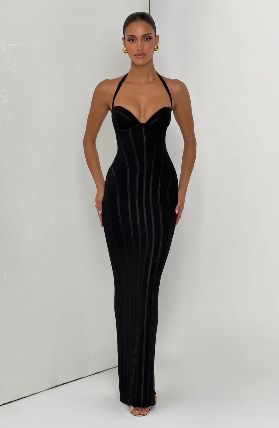 Women's Corset Bodice Fishtail Maxi Evening Gown Strapless Mermaid Formal Dress