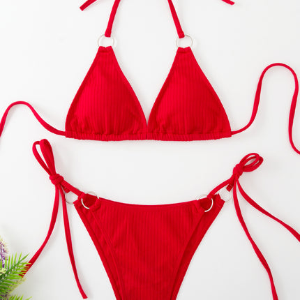 Sexy Bikini Set Summer Side Tie Thong Bandage Style Swimsuit Womens Clothing - Royalessencelux