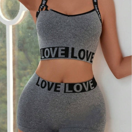 LOVE Letter Waist Head Camisole Women's Boyshorts - Royalessencelux