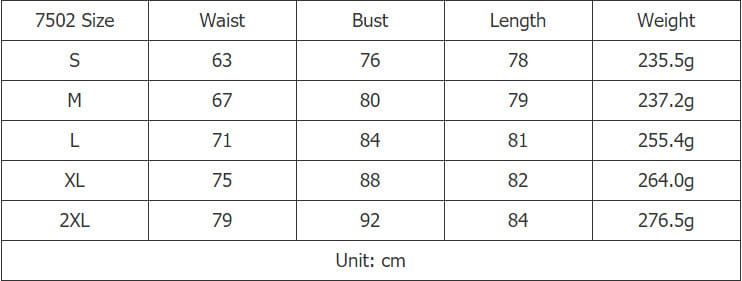 The size chart for the Bavarian Halloween beer girl stage costume shows waist, bust, length, and weight measurements in centimeters for sizes s through 2xl.