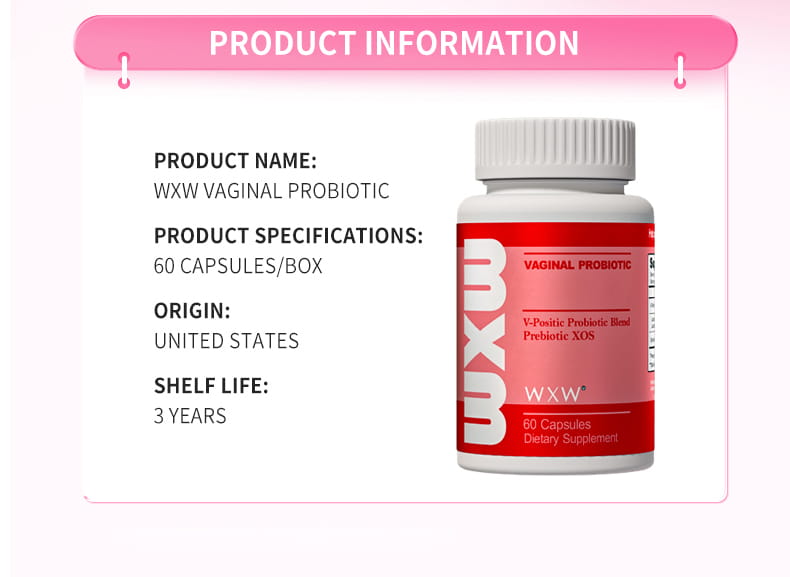 white plastic bottle with red label and white cap featuring bold wxx branding containing uro women’s probiotic capsules for digestive health.