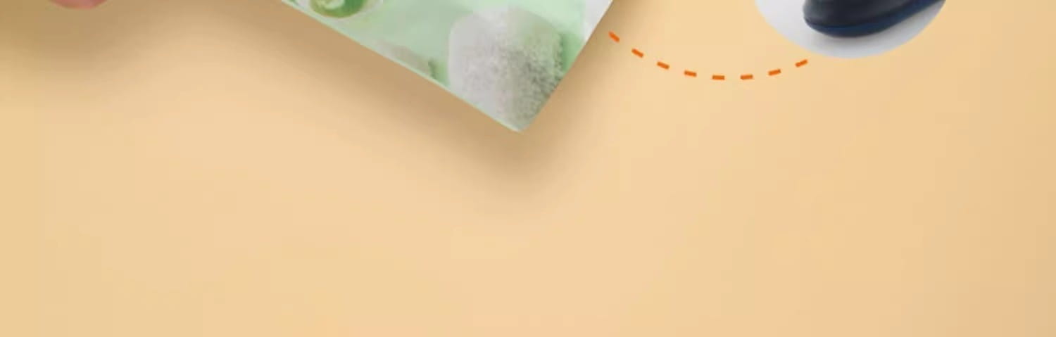 a light green patterned paper package featuring a white and black circular design, compatible with a portable usb heat sealer and magnetic storage clip for sealing and organizing purposes.