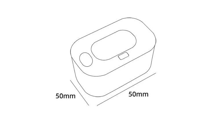 Compact white rectangular modern household baby wet wipes heater and dispenser with rounded edges and an oval-shaped display area on top designed for optimal wet wipes quantity management.