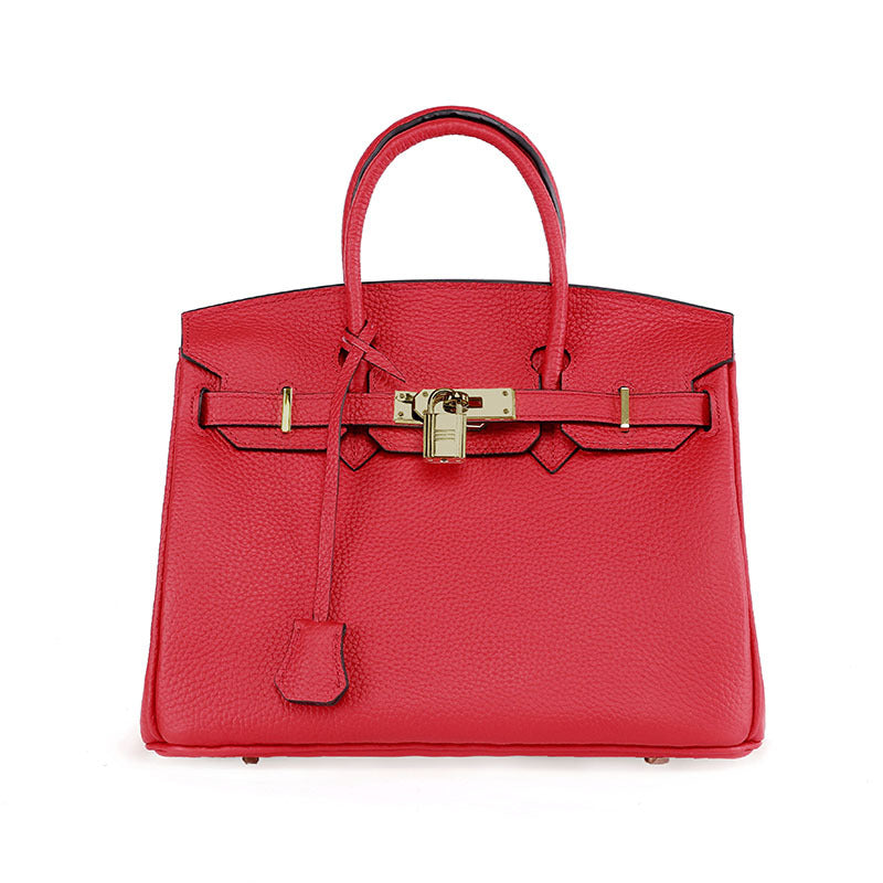 Platinum cowhide carryall handbag with lychee grain leather – view 18