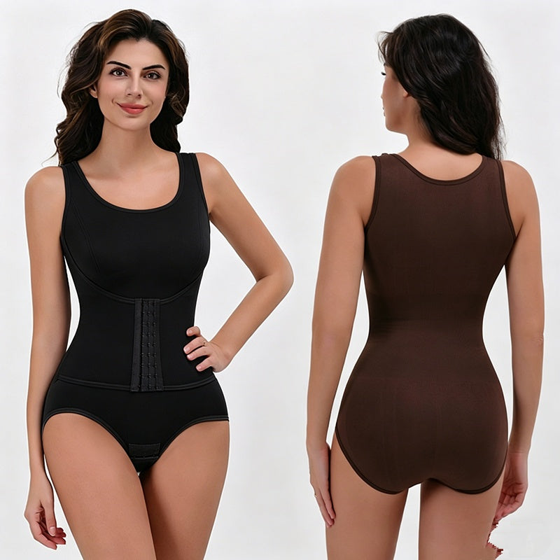 2-in-1 Waist Trainer Shapewear Bodysuit, Tummy Control Butt Lifting Faja, Plus Size