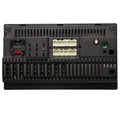 Black 10.2 inch android universal card radio bluetooth player back side with textured panel connectors and ventilation slots
