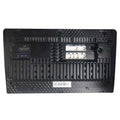 Black carbon fiber-patterned rear panel of 10.25 inch car mp5 integrated large screen navigation with connectors and ventilation slots