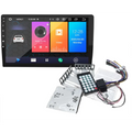 Black 10.2 inch car mp5 integrated stereo with touchscreen large screen navigation includes remote and installation accessories
