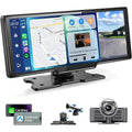 10.26 inch car navigation with rear dual recording black touchscreen infotainment system lens suction mount usb port