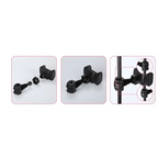 Black plastic tripod clamp with adjustable screw mechanism for 10 inch 26cm ring beauty light with phone holder