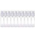 Clear plastic pack 10ml airless pump press travel bottles with white pump nozzles for easy dispensing