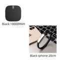 Black braided leather charging cable with silver clasp for 10000mah mini power with dual usb ports and lcd display