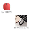 Red square-shaped 10000mah mini power bank with dual usb ports and small black lcd display for portable charging